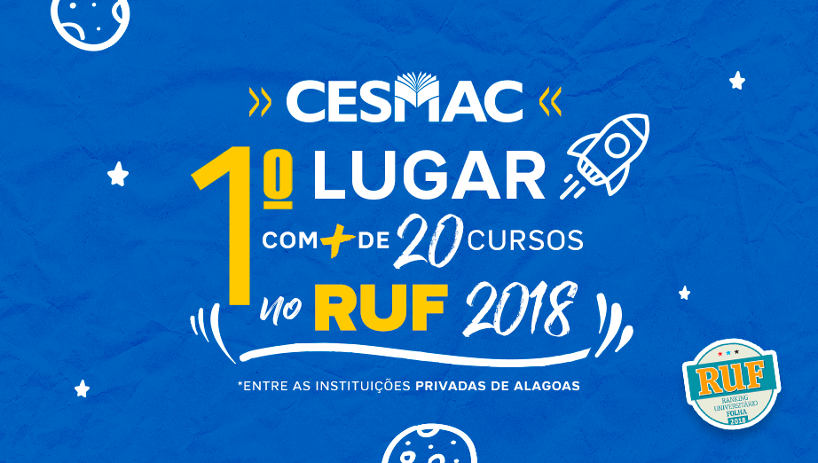 CESMAC é medalha de ouro no RUF 2018 com mais de 20 cursos em 1º lugar