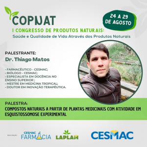 PUBLI-Curso de Farmácia CESMAC e LAPLAM realizam I Congresso de Produtos Naturais (COPNAT)..
