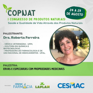 PUBLI-Curso de Farmácia CESMAC e LAPLAM realizam I Congresso de Produtos Naturais (COPNAT)..