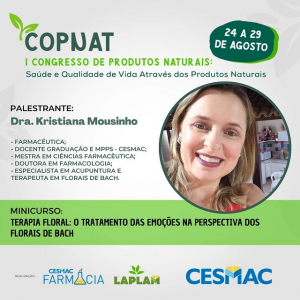 PUBLI-Curso de Farmácia CESMAC e LAPLAM realizam I Congresso de Produtos Naturais (COPNAT)..