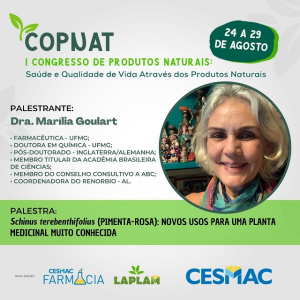 PUBLI-Curso de Farmácia CESMAC e LAPLAM realizam I Congresso de Produtos Naturais (COPNAT)..