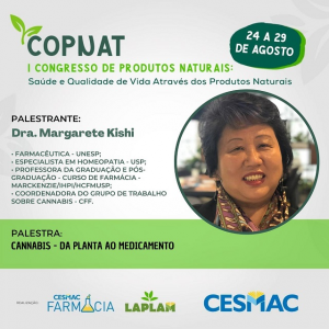 PUBLI-Curso de Farmácia CESMAC e LAPLAM realizam I Congresso de Produtos Naturais (COPNAT)..