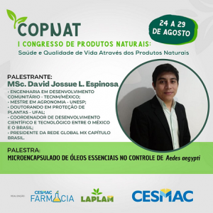 PUBLI-Curso de Farmácia CESMAC e LAPLAM realizam I Congresso de Produtos Naturais (COPNAT)..