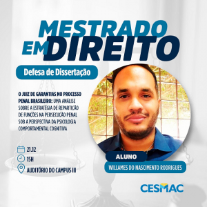 Pacote Anticrime é foco de dissertação no Mestrado em Direito